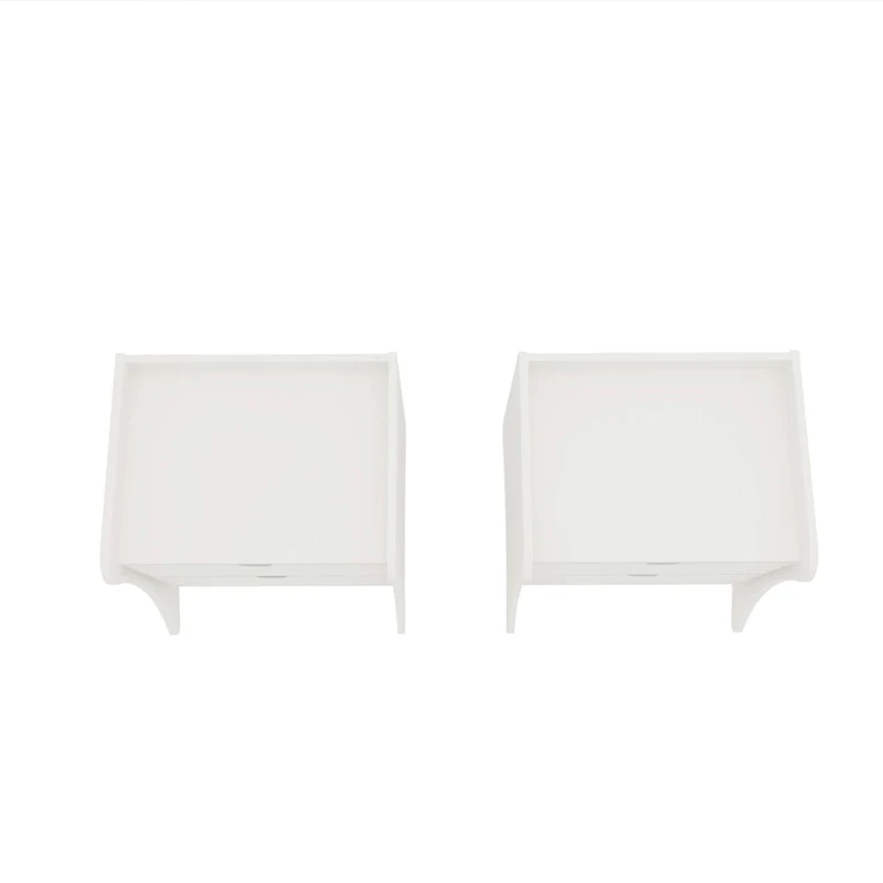 Mid-Century Modern 2-Drawer Nightstand, MDF, Curved Legs, 19.68