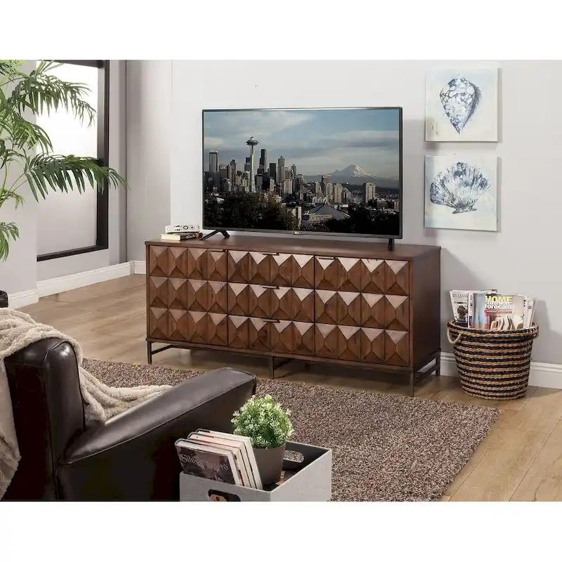 Origins by Alpine Trig TV Console for TV's up to 70 , Mahogany