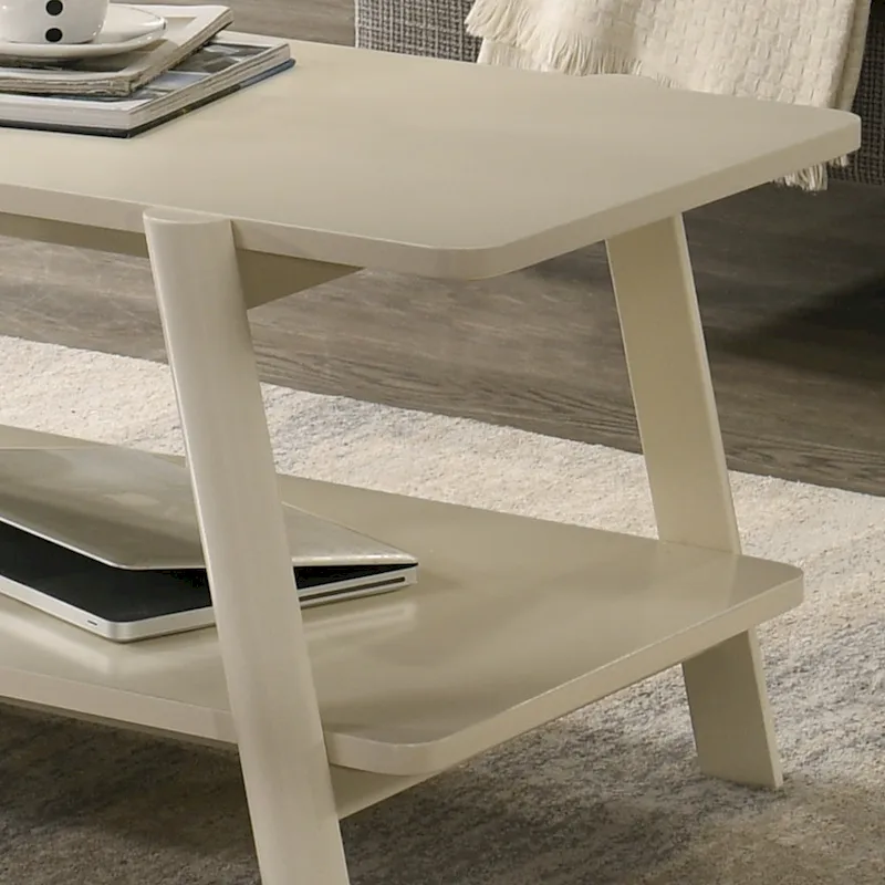 Mid-Century End Table - Wood, Sculptural Design, Storage Shelf, 26.77W x 21.65H