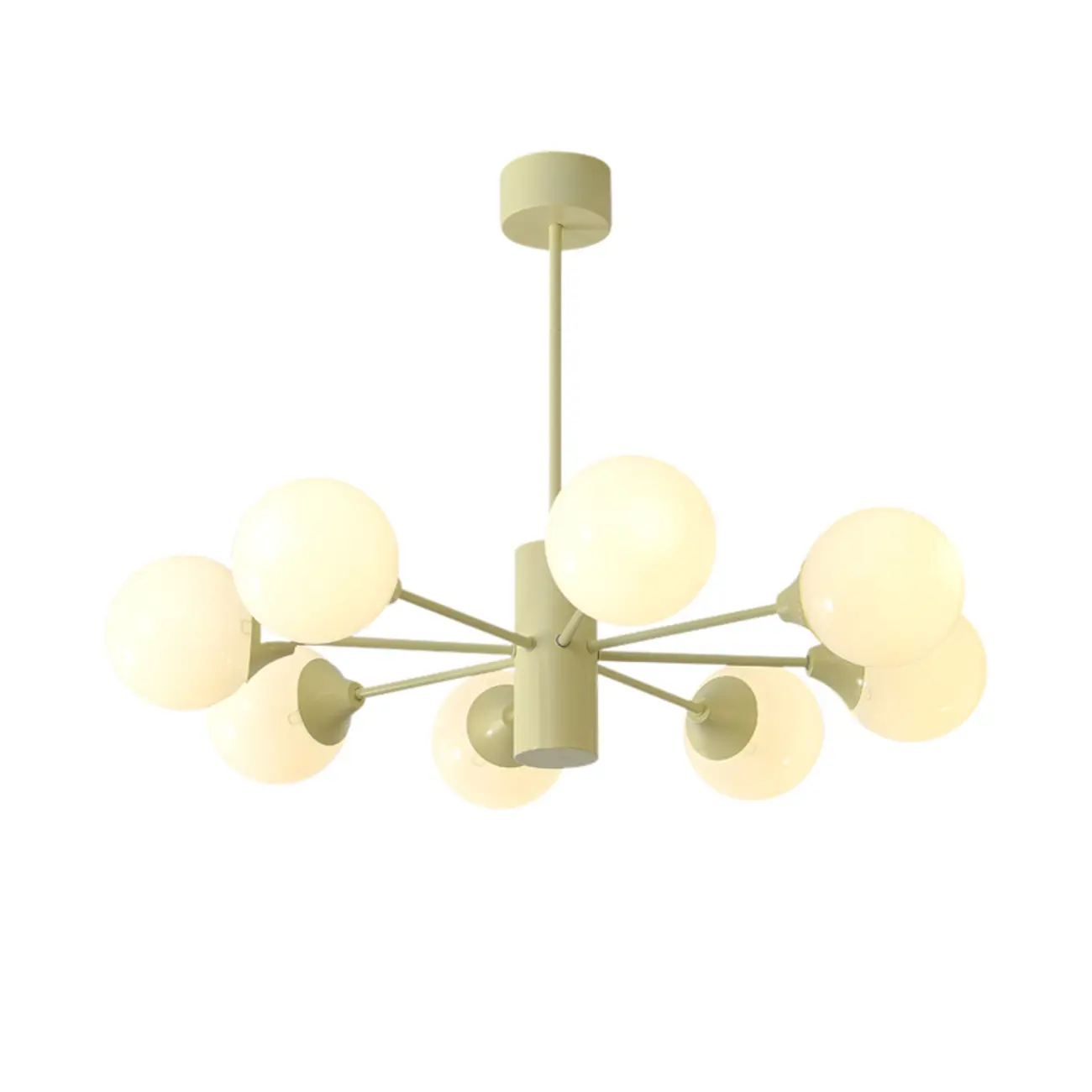 8-Light Modern Glass Globe Chandelier with Adjustable Design