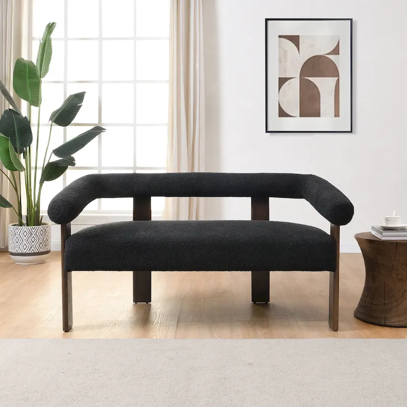 Loft Round armrest loveseat Rubber Wood
