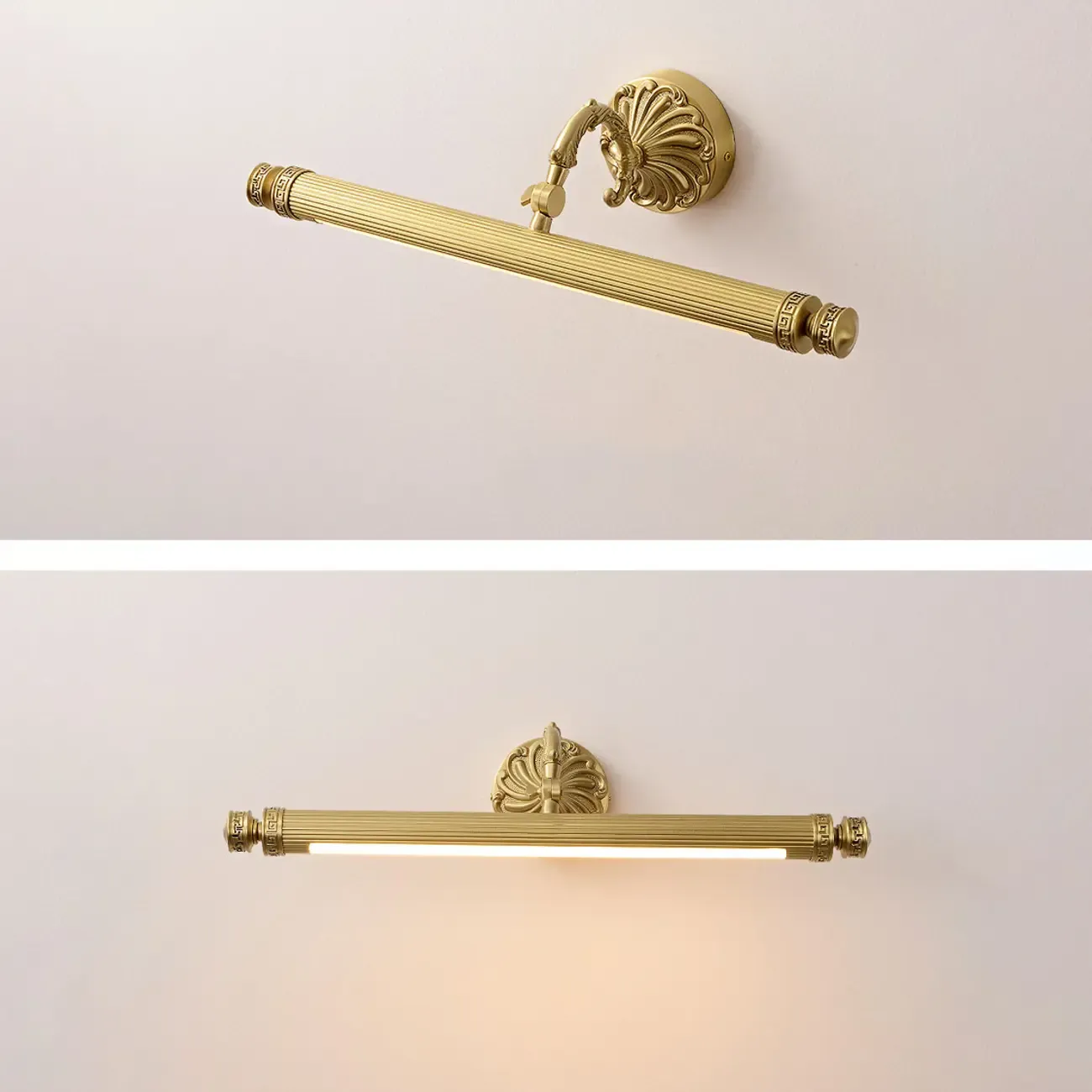 Gold Bathroom LED Wall Sconce Fixture with Warm Light