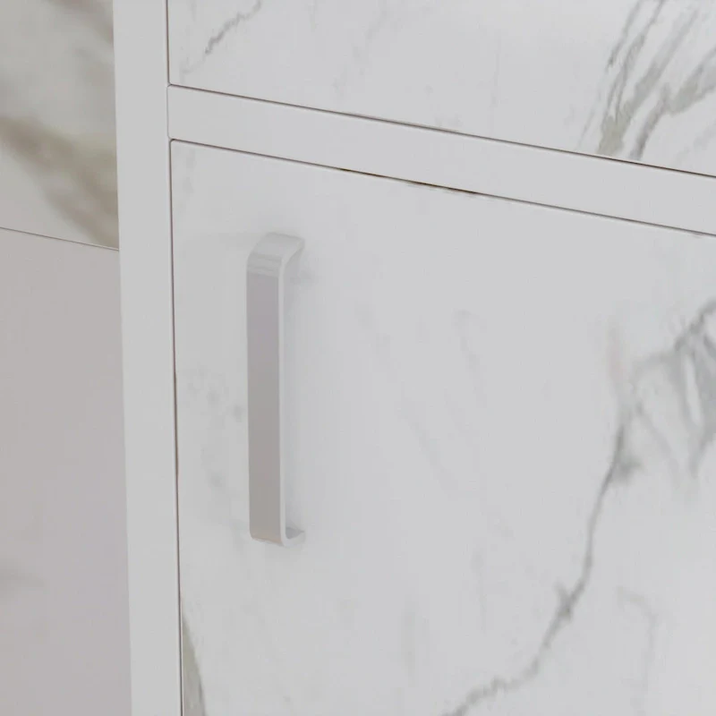 Timechee 55.9W 48.4H L-Shape Wood Reception Desk Drawer With Lock