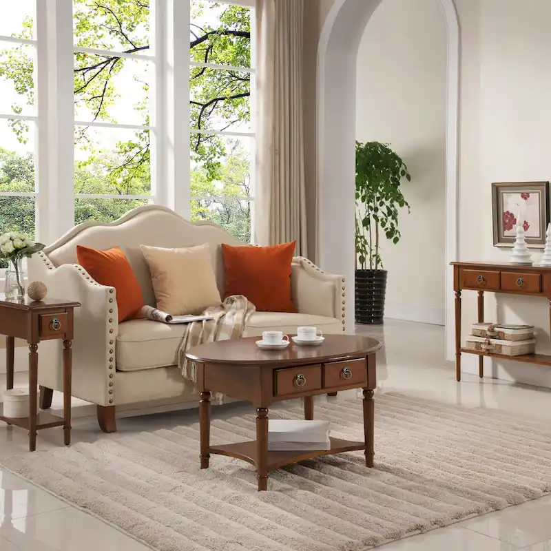 Coastal Chairside Wood Accent Table