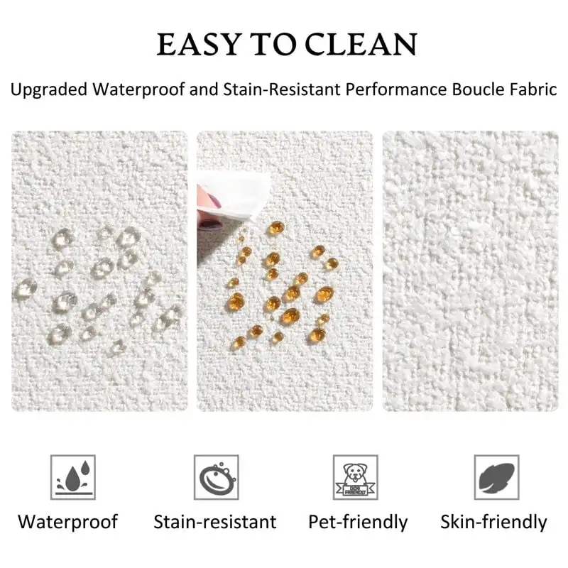 KINWELL 34 Wide Boucle Fabric Upholstered Swivel Armchair (Set of 2)