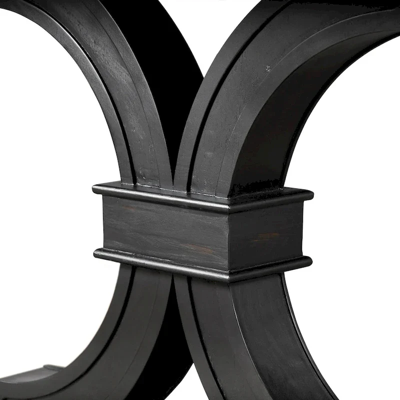 Kieran Farmhouse 5-Piece Black Wooden Dining Set