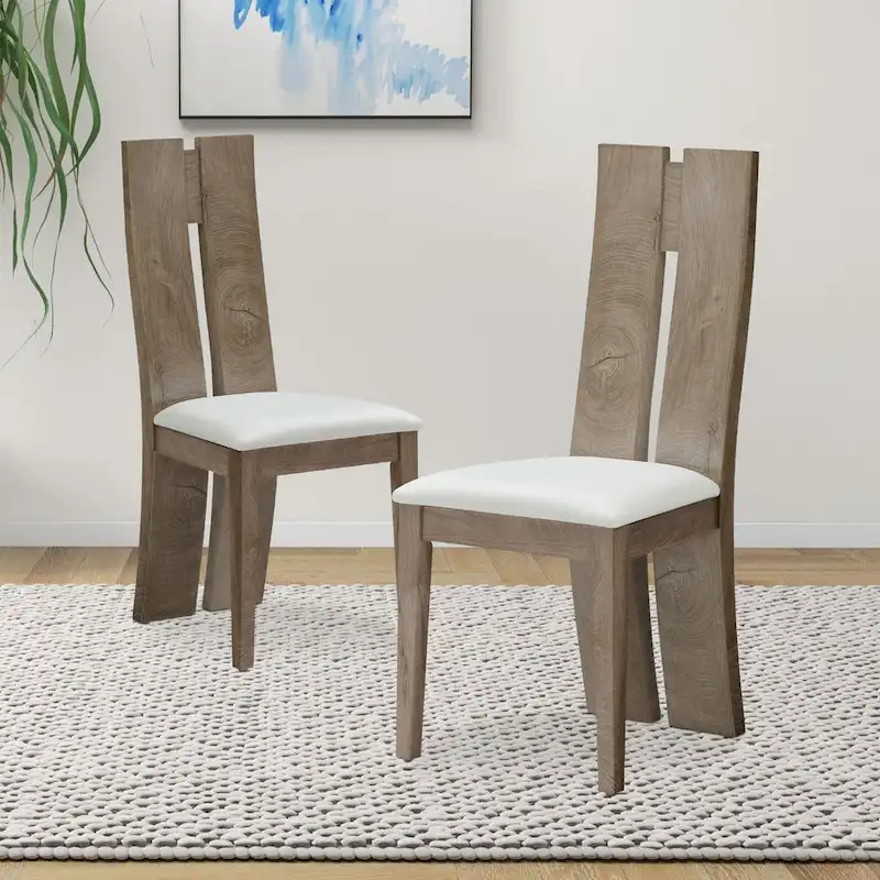 PU Leather Dining Chair with High Back Set of 2