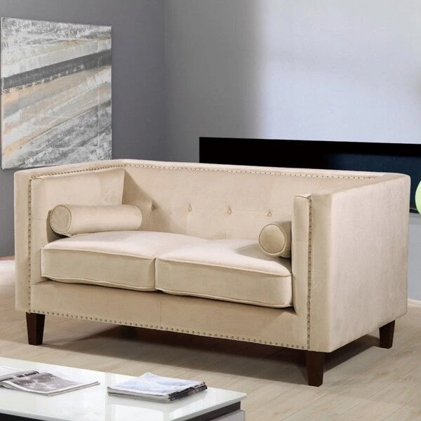 Kittleson Classic Nailhead Chesterfield Loveseat - Blue