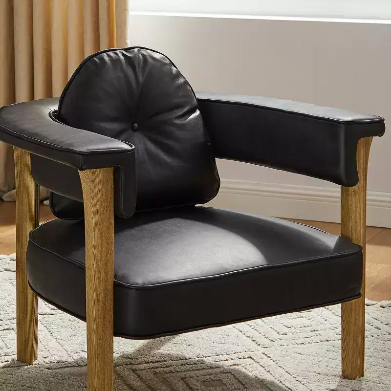 Art Leon Leather Chair with Ash Wood Frame