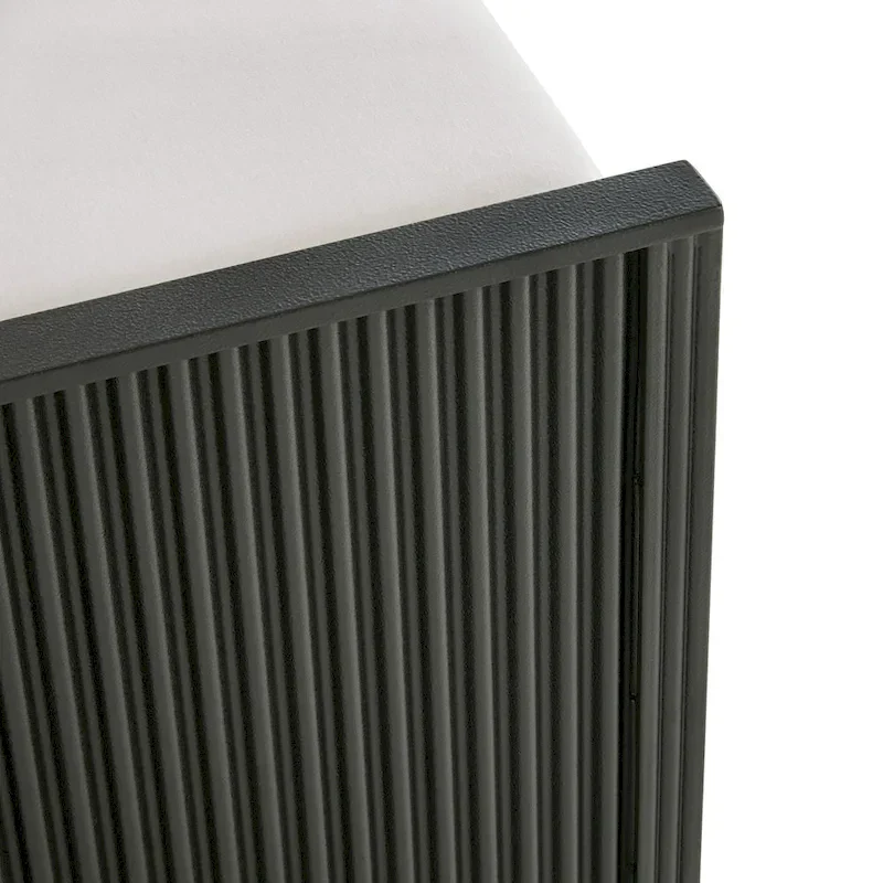 Choteau Black Finish Metal Gray Fabric Queen Bed by iNSPIRE Q Modern