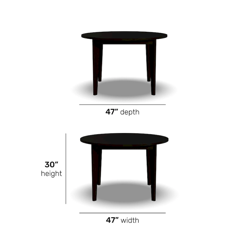 Brentwood Black Wood Round Dining Table