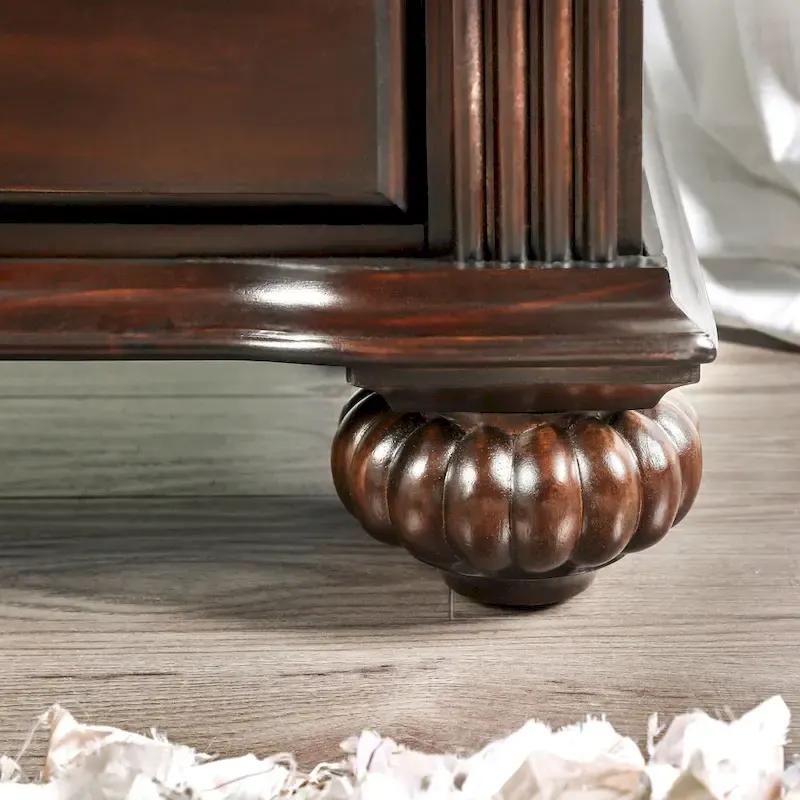 Vame Traditional Walnut Wood 2-Piece Poster Bedroom Set by Furniture of America