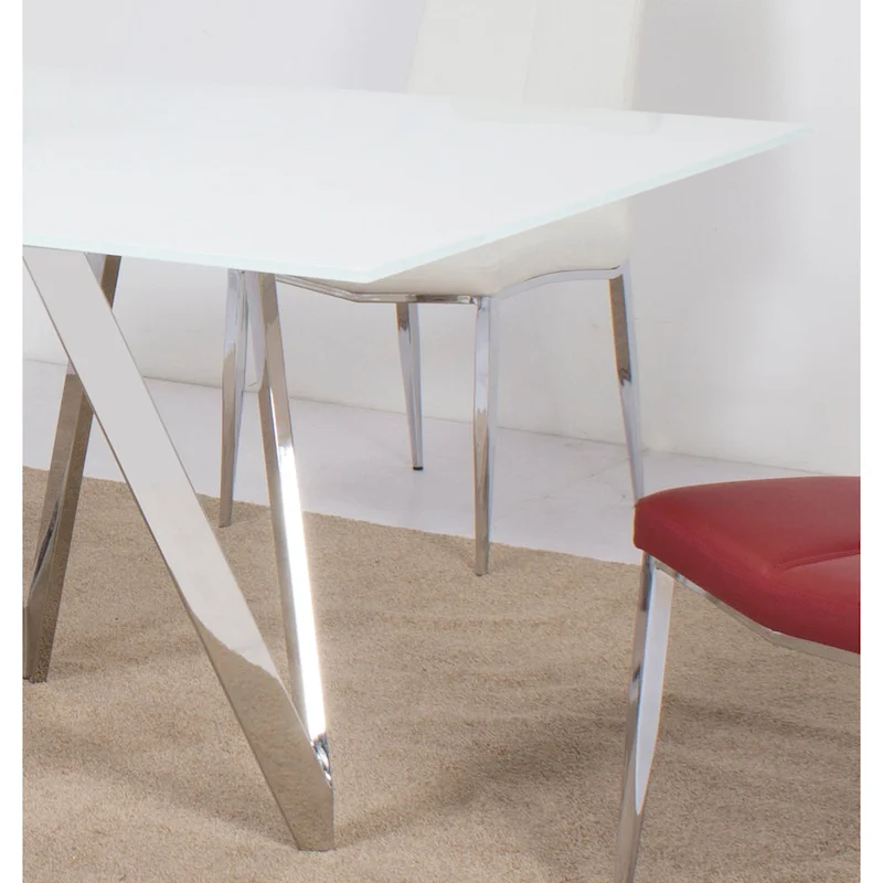 Somette Alyssa Starphire White 5-Piece Dining Set