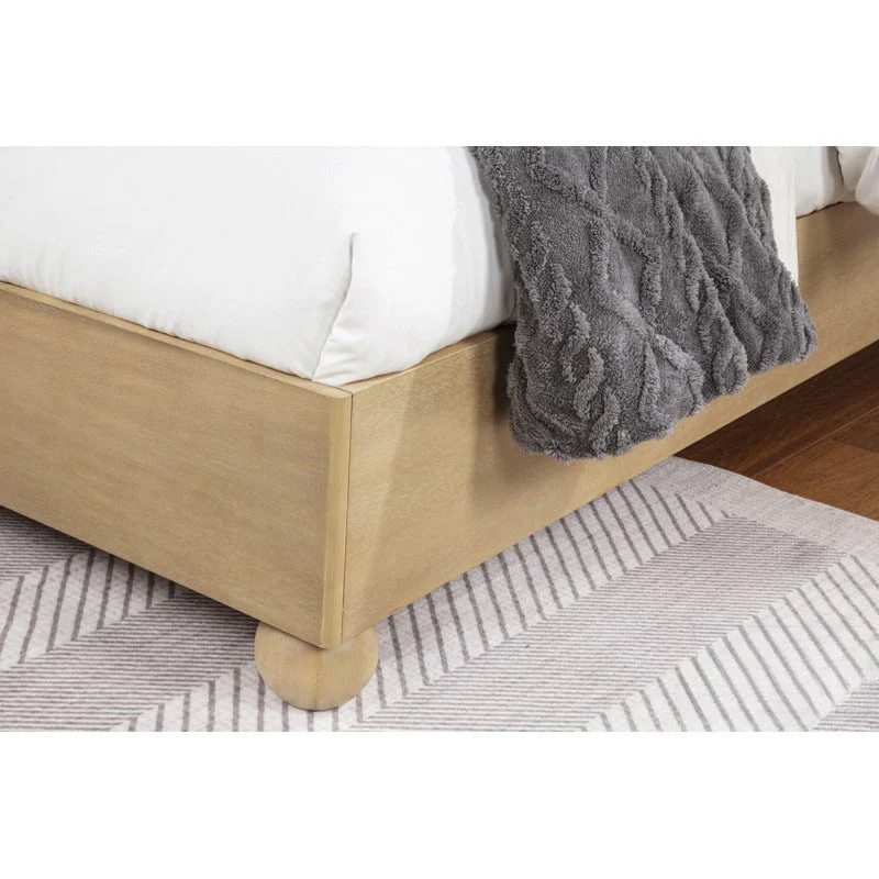 Modern Minimalist Fluted Panels Headboard Wooden Bedframe