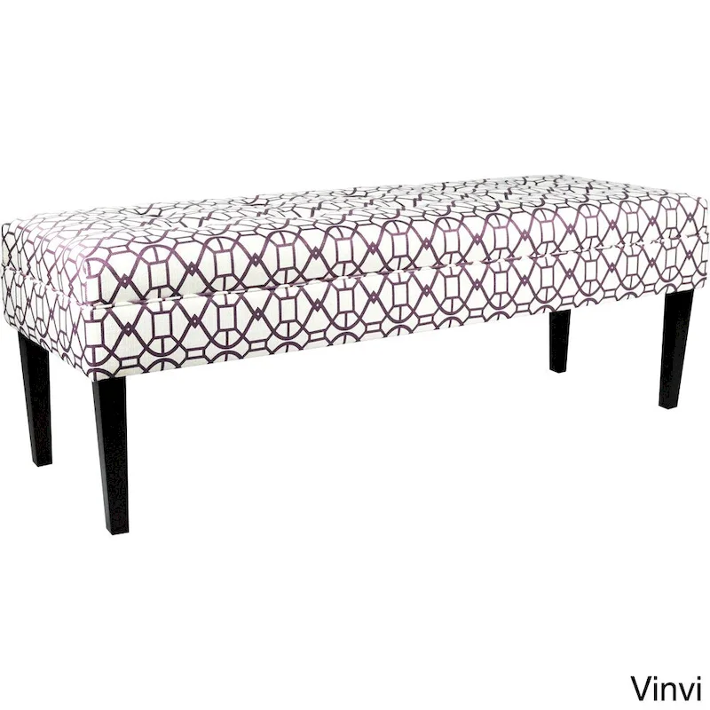 Kaya Noah Button Tufted Upholstered Long Bench
