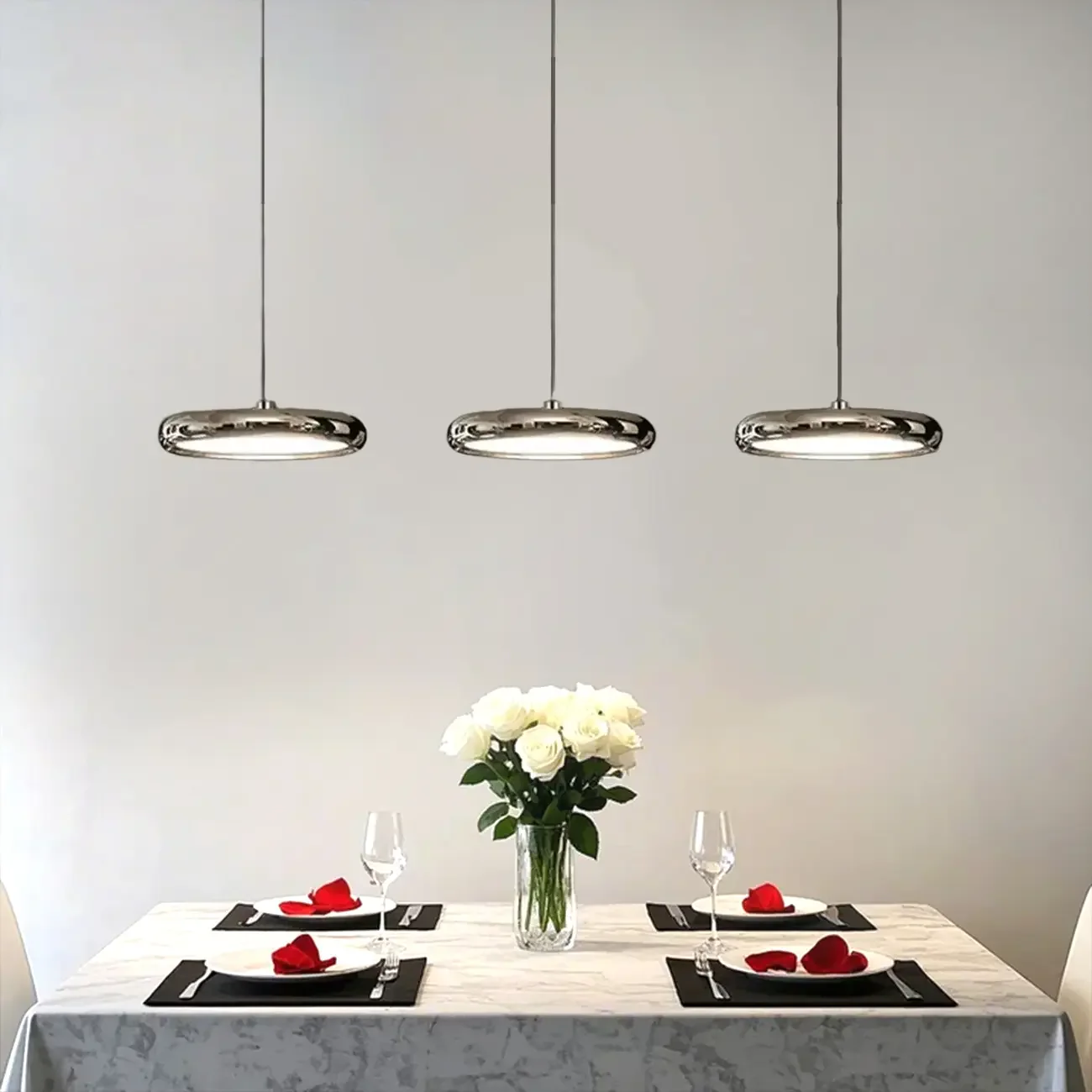 3 Light Metal Round Shape Modern Island Pendant Light