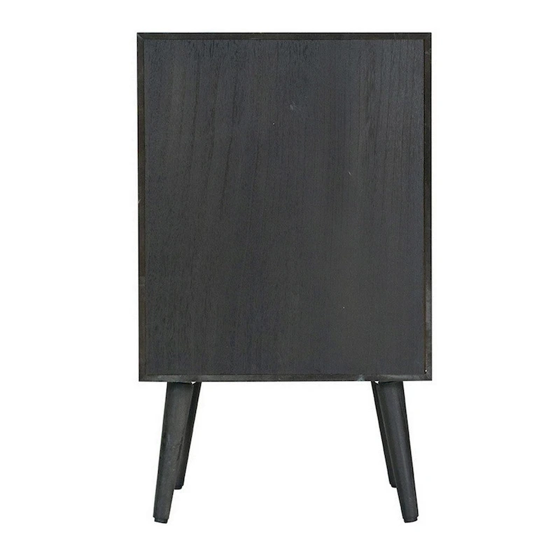 28 Inch Accent Cabinet, 1 Drawer, Pine, Woven Rattan Design - 28 H x 13.5 W x 16.5 L Inches