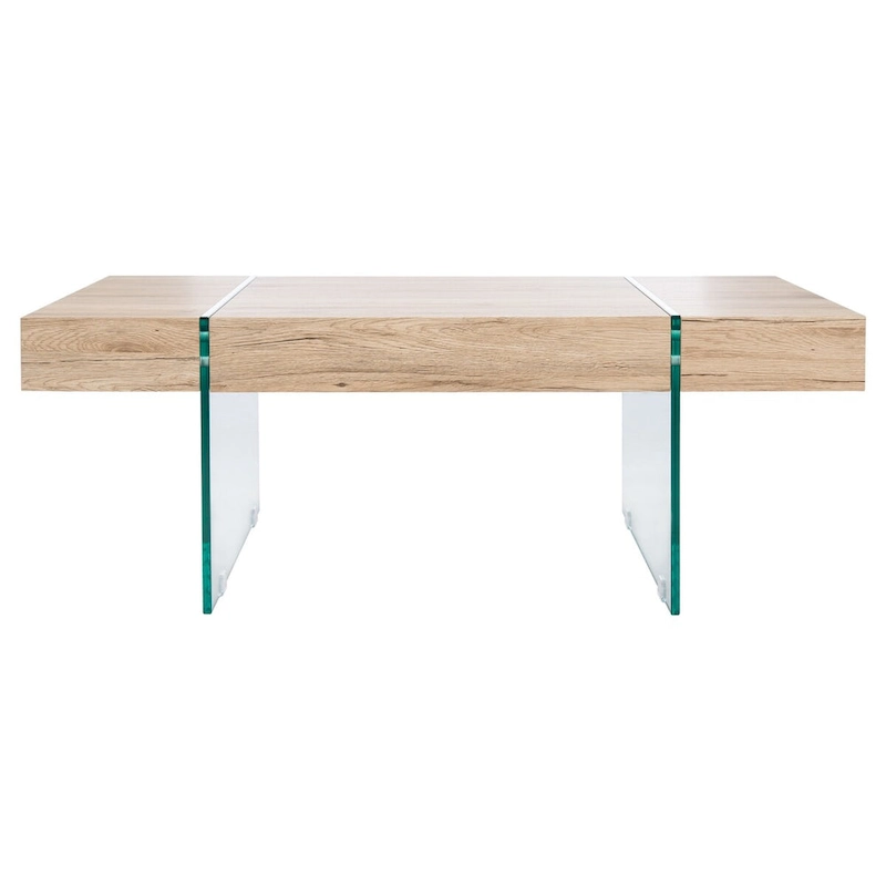 SAFAVIEH Pluma Glass Leg Rectangular Coffee Table - 43.3 W x 23.6 L x 15.7 H - 43Wx24Dx16H