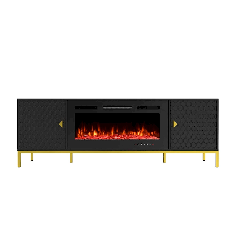70 Wood Fireplace TV Stand with 36 Electric Fireplace