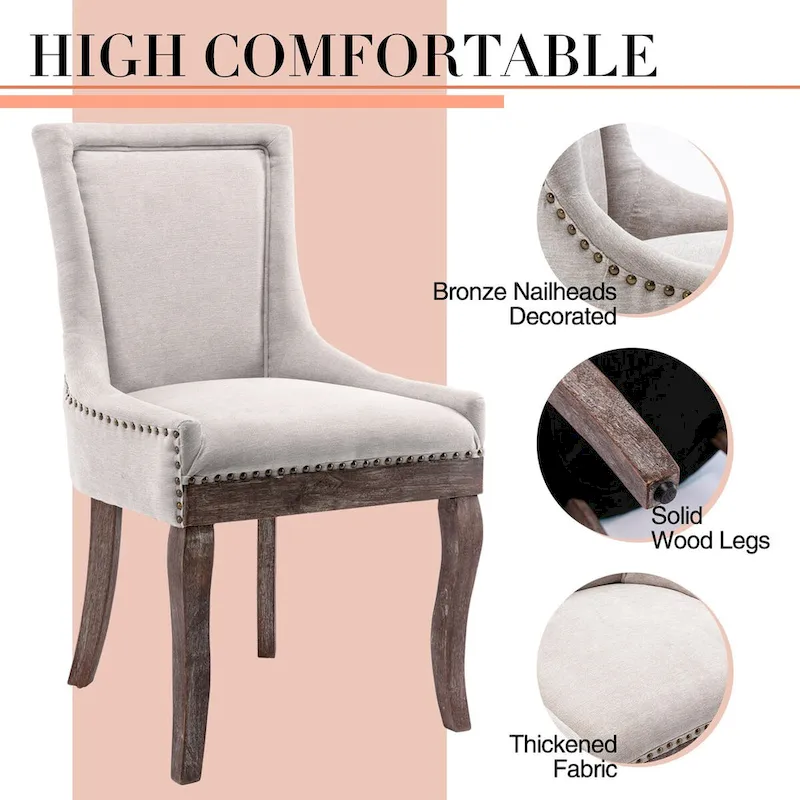 Traditional Tufted Ultra Upholstered Wingback Dining Chair Set of 4