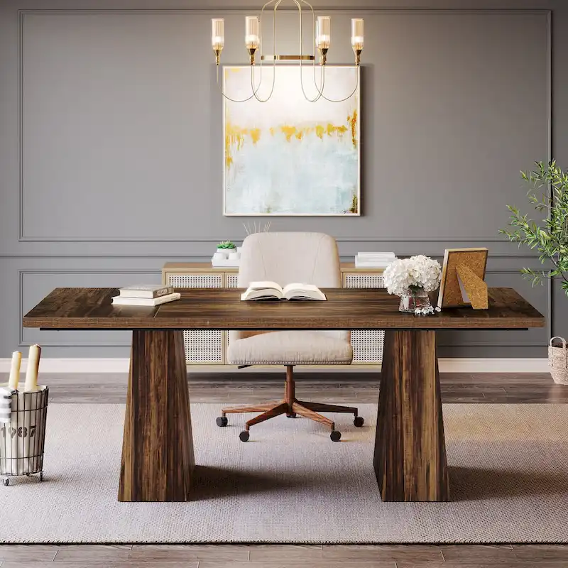 63 Inches  Executive Office Desk Large Computer Conference Table