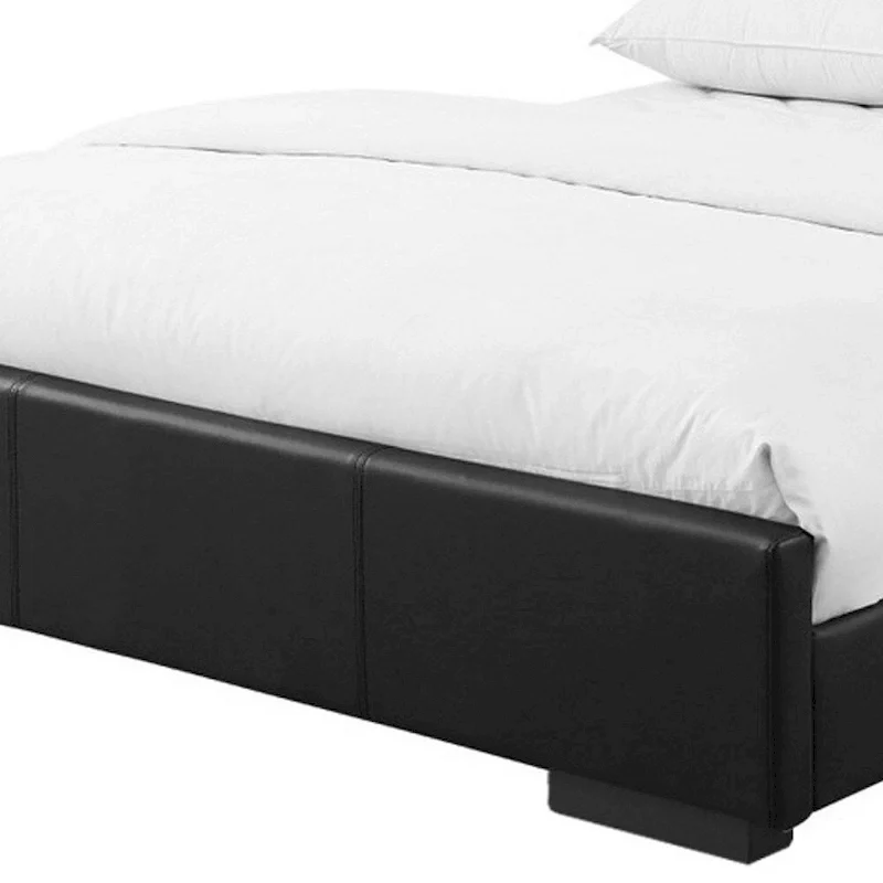 HomeRoots Black Faux Leather King Bed Frame