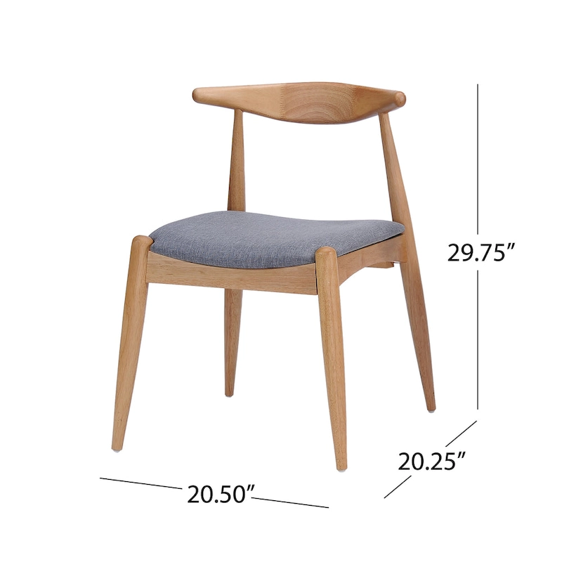 Francie Mid-Century Modern Dining Chairs (Set of 2) by Christopher Knight Home - 20.50 W x 20.25 L x 29.75 H