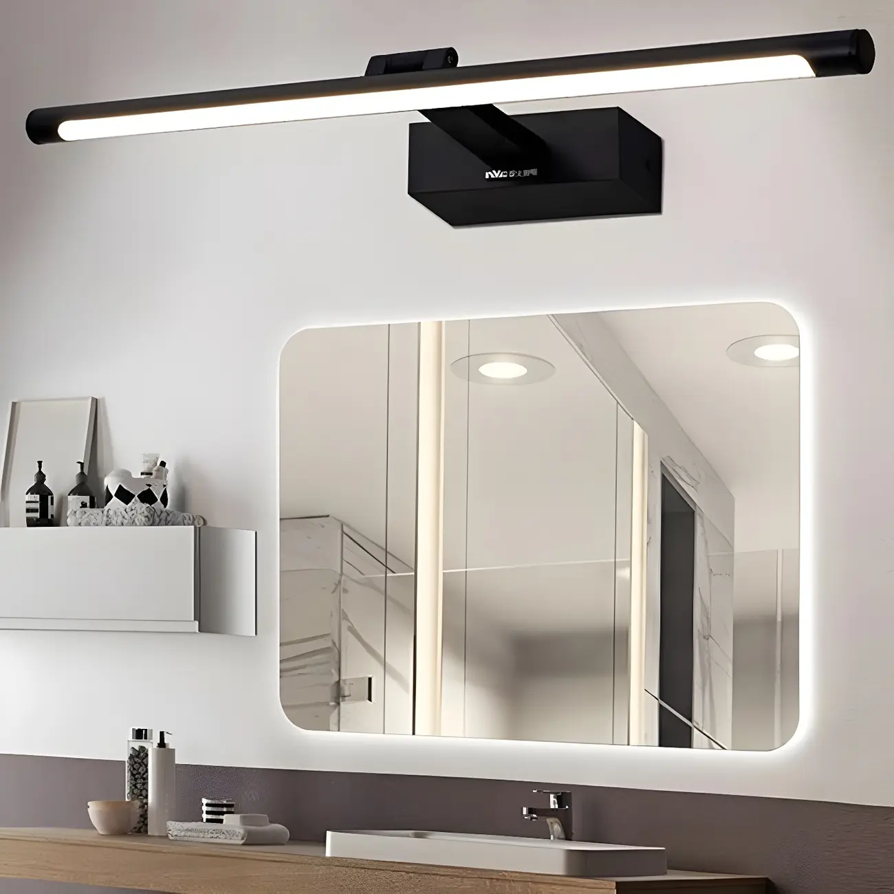 Modern Geometric Linear Vanity Light with Integrated LED