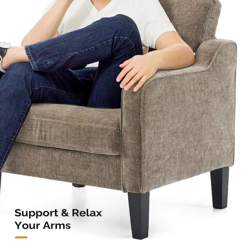 VINGLI Mid Century Modern Fabric Accent Chair