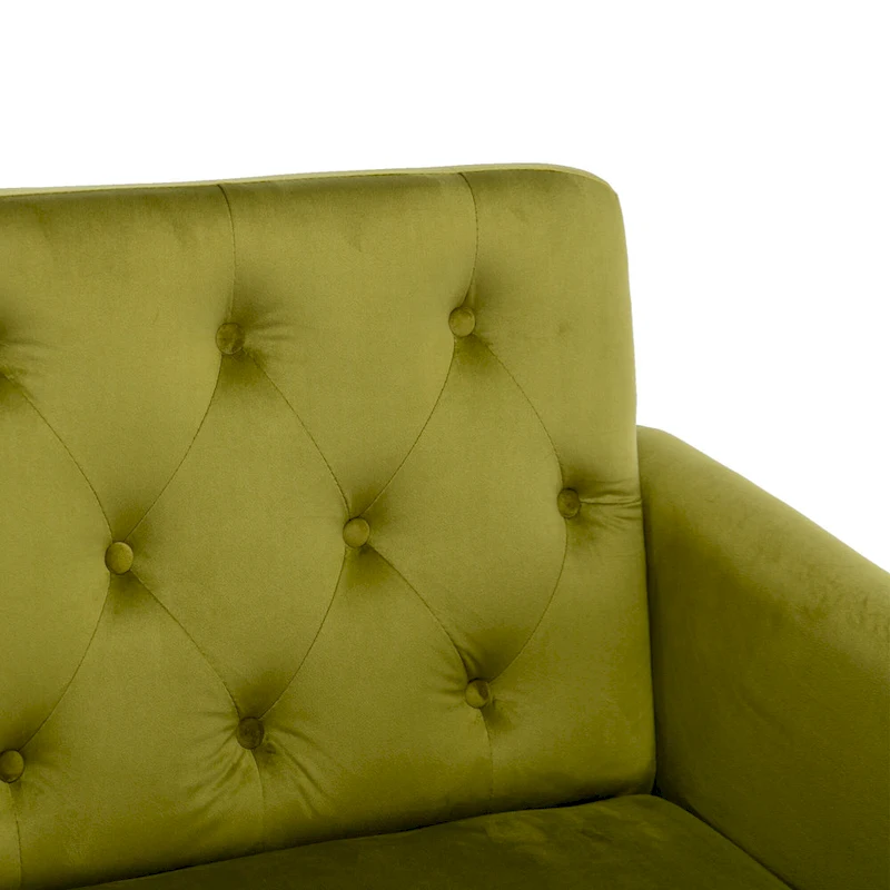 Olive Green 32.28 Tufted Accent Chair with Ottoman