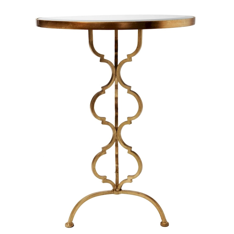 Antique Gold Quatrefoil Table - 17.75x17.75x24