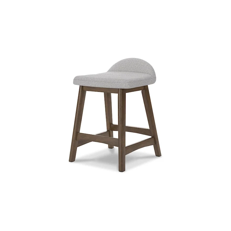 Counter Height Bar Stool, Set of 2, Mid-Century, Polyester, Foam Cushion, Hardwood Frame, Seats 2, Charcoal/Teal/Grey/Yellow