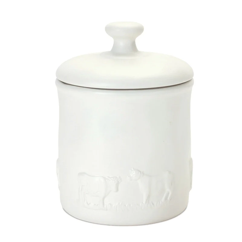 Ceramic Farm Animal Canister (Set of 2)