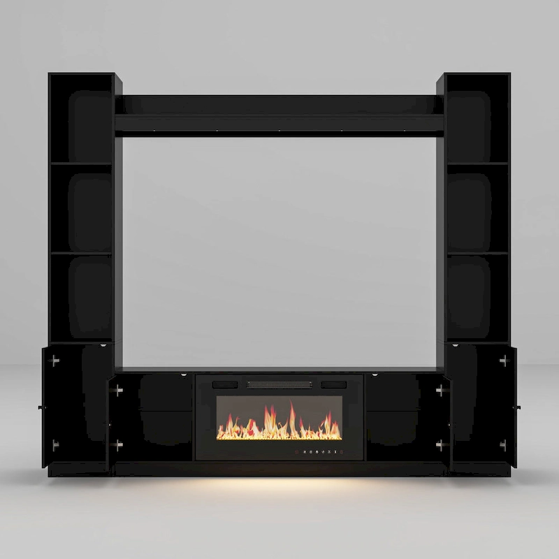 TV Stand/Electric Fireplace Ensemble Cozy Stylish Living Room Solution