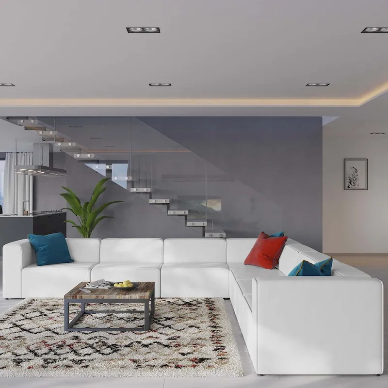 Mingle Vegan Leather 7-Piece Sectional Sofa