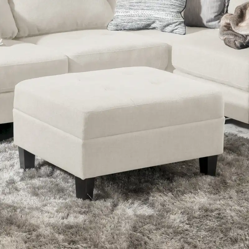 Tiernan Tufted Fabric Ottoman by Christopher Knight Home