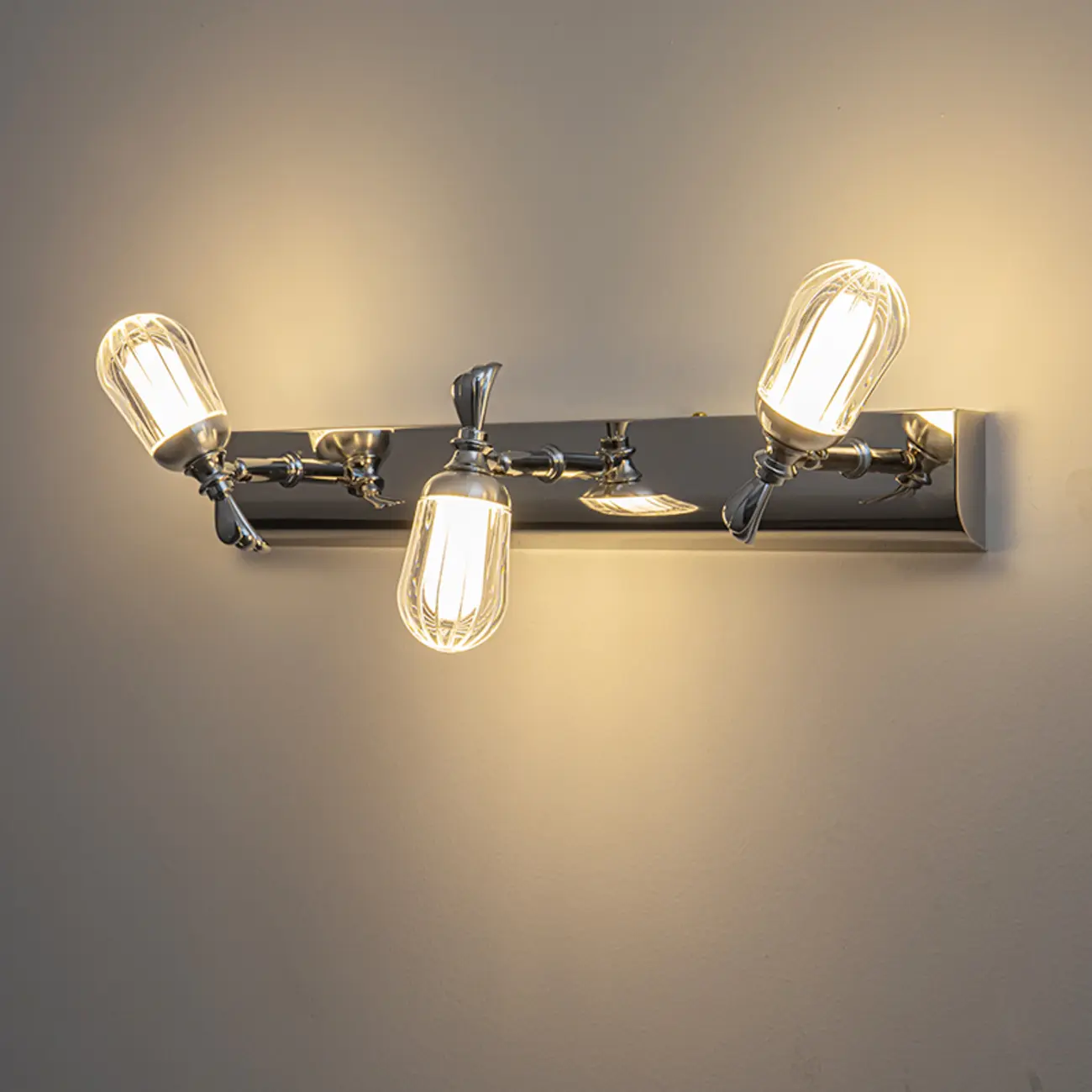 Modern Stainless Steel Bathroom Vanity Light Dimmable LED