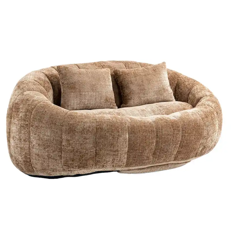 Coffee Modern 59 Chenille Loveseat Chaise Lounge Chair