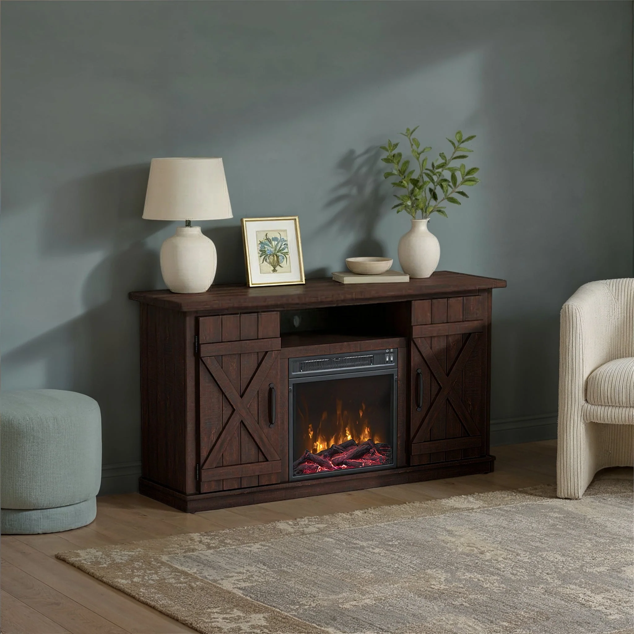 Cottonwood Electric Fireplace TV Stand Media Console