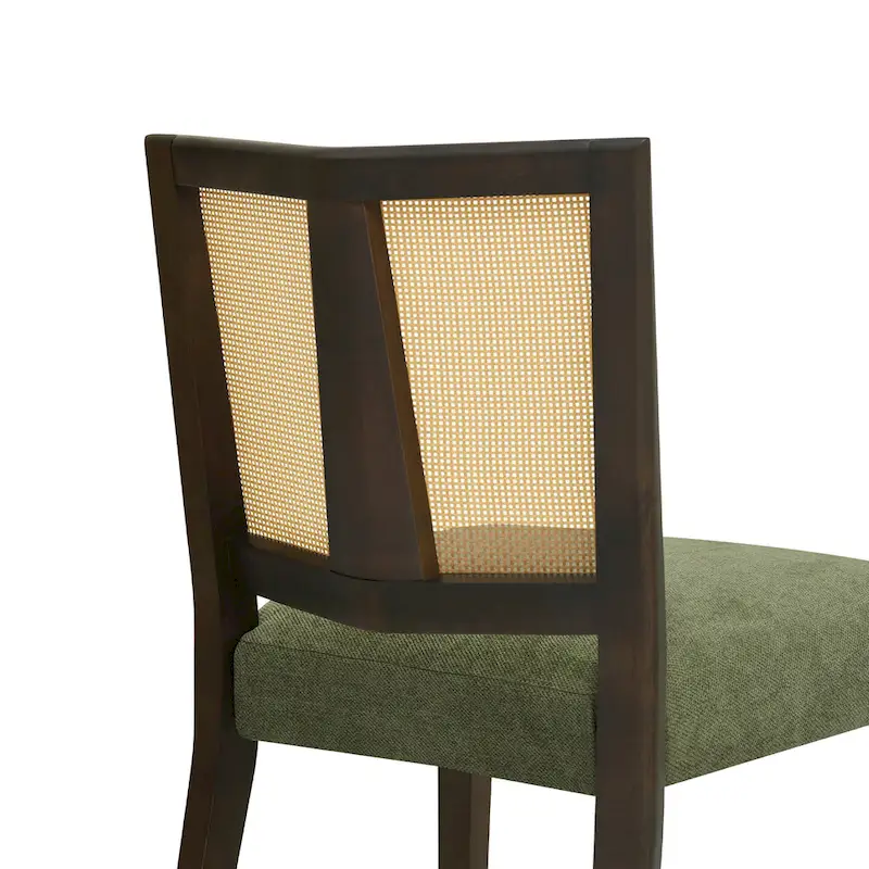 Christopher Knight Home - Oliver Mid-Century Rattan Back Upholstered Dining Chair Set of 2