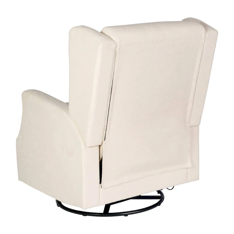 Wingback Manual Recliner Swivel Glider, Cream/Light Gray/Dark Gray, 3-Position, Seats 1