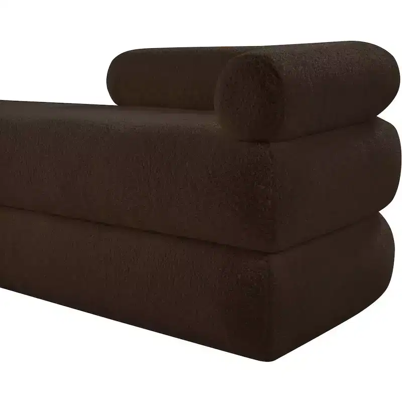 Meridian Furniture,Kennedy Faux Shearling Teddy Fabric Bench