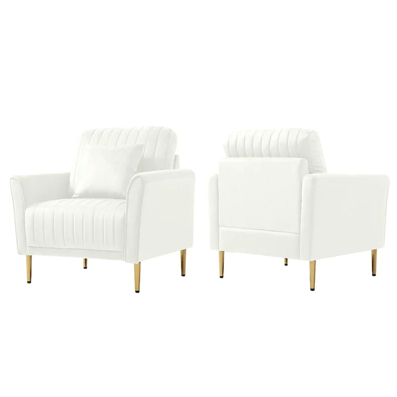 Velvet Accent Chair Living Room Chair Set of 2