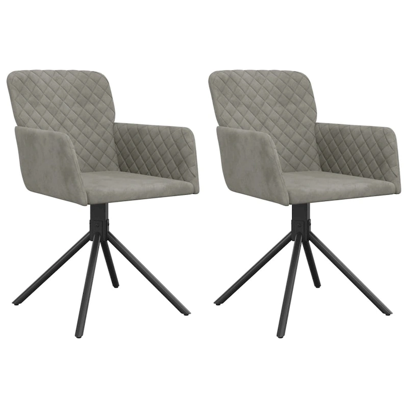 vidaXL Swivel Dining Chairs 2 Pcs Modern Accent Upholstered Side Chair Velvet - 20.3  x 23.2  x 32.9