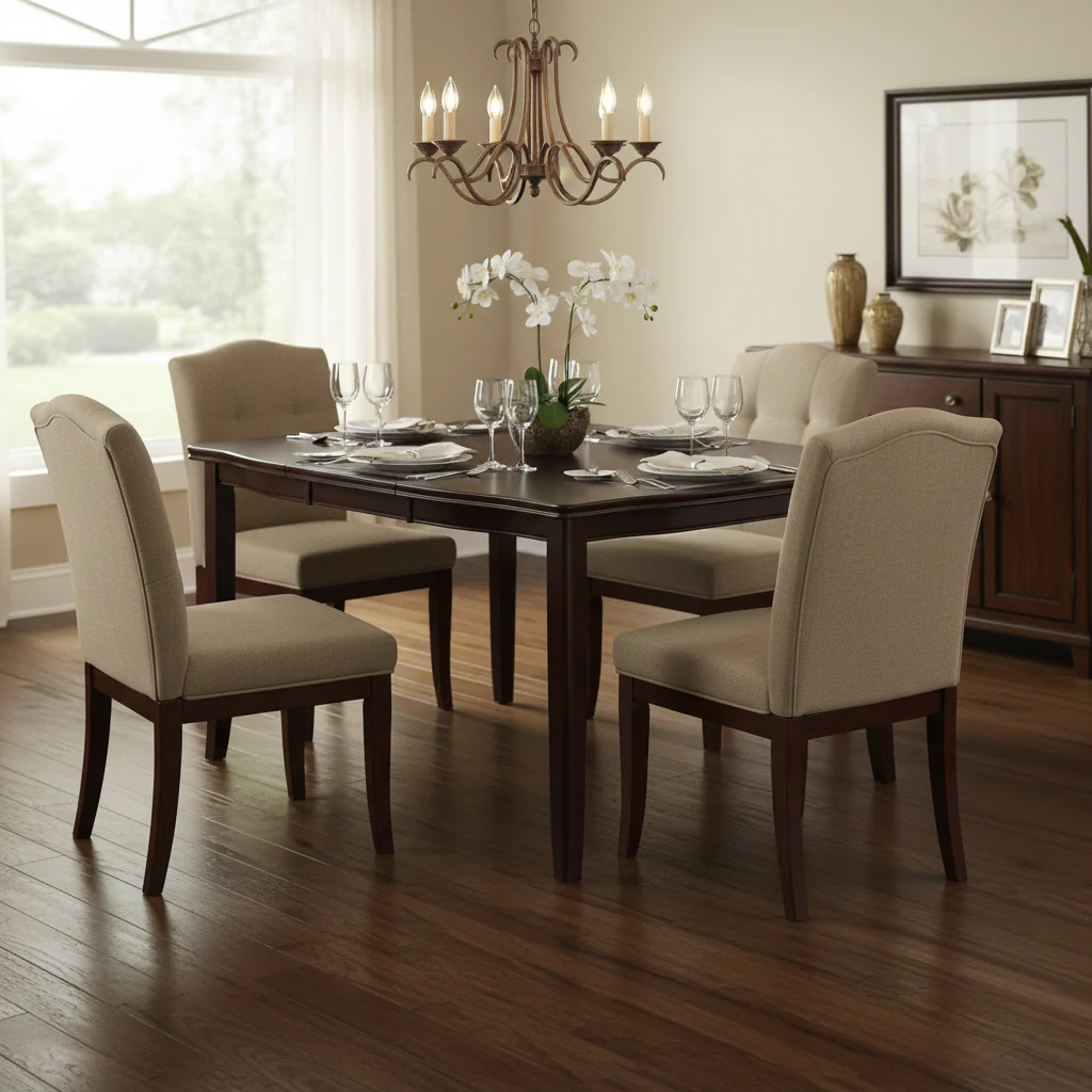 52 Inch Extendable Dining High Table, Brown Wood