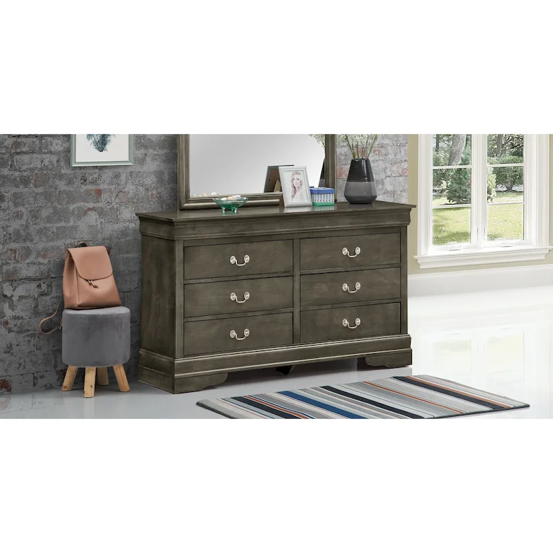 Louis Phillipe 6-drawer Bedroom Dresser