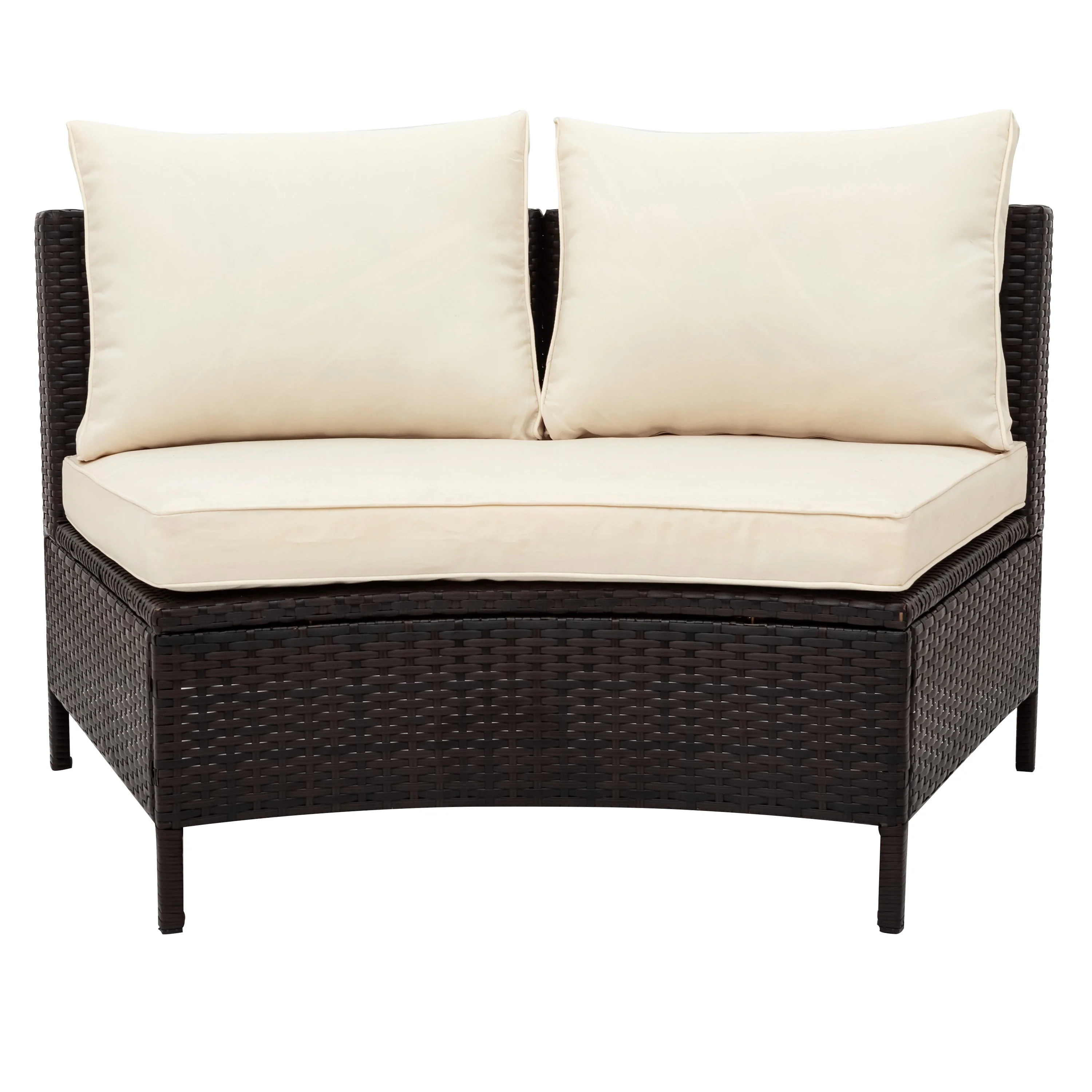 Walker Edison | Modern Wicker 5 Pieces All-Weather Wicker Sofa Set