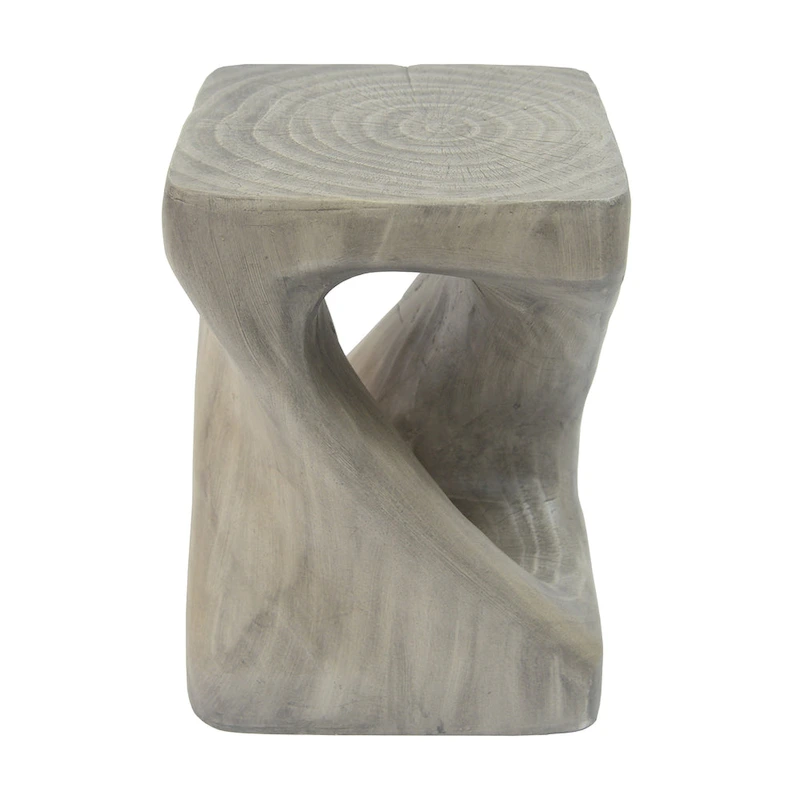 MGO Twist Shape Side Table, Wood-like Texture