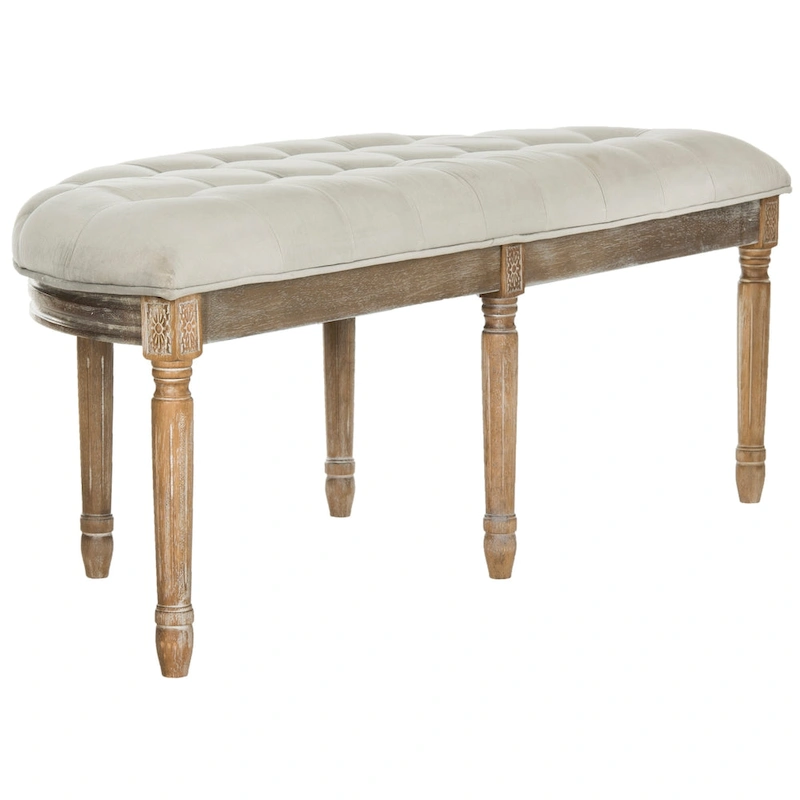 SAFAVIEH Kerasoula Rustic Semi Circle Bench - 50 W x 19.3 D x 19.3 H - 50Wx19Dx19H
