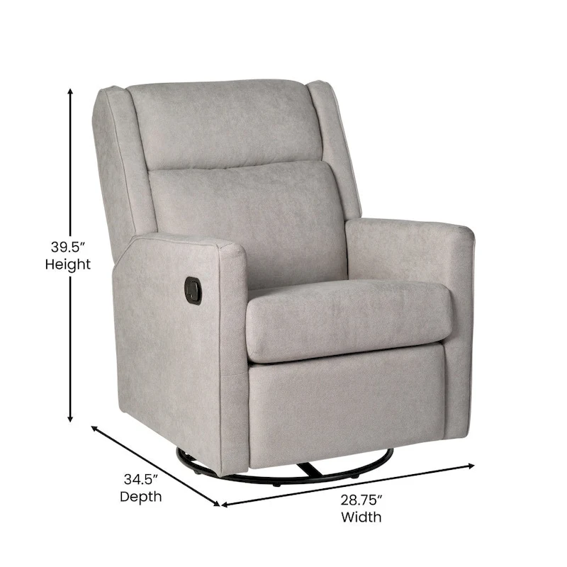 Manual Rocking Recliner Chair with Swivel and Gliding Motion